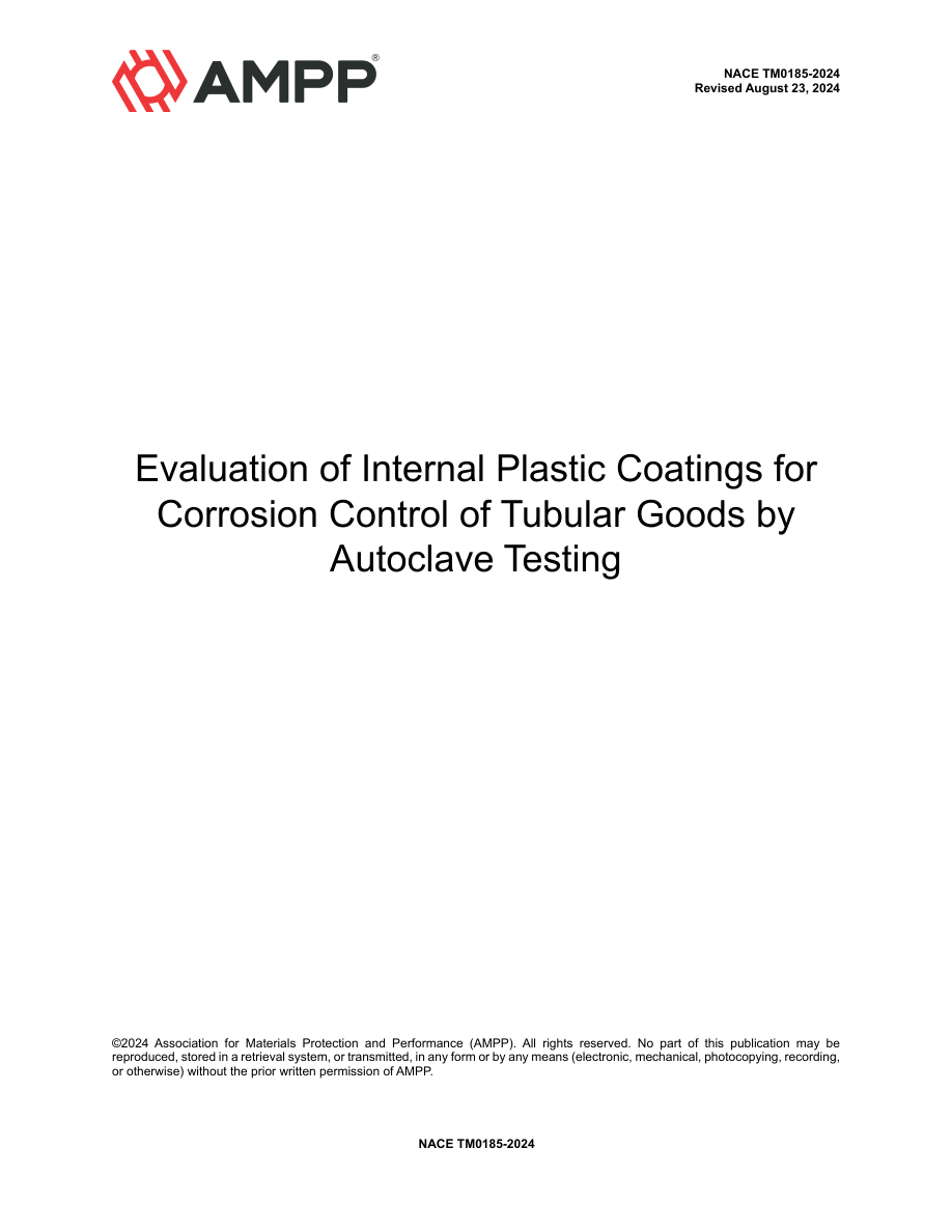 AMPP NACE TM0185-2024 PDF Preview
