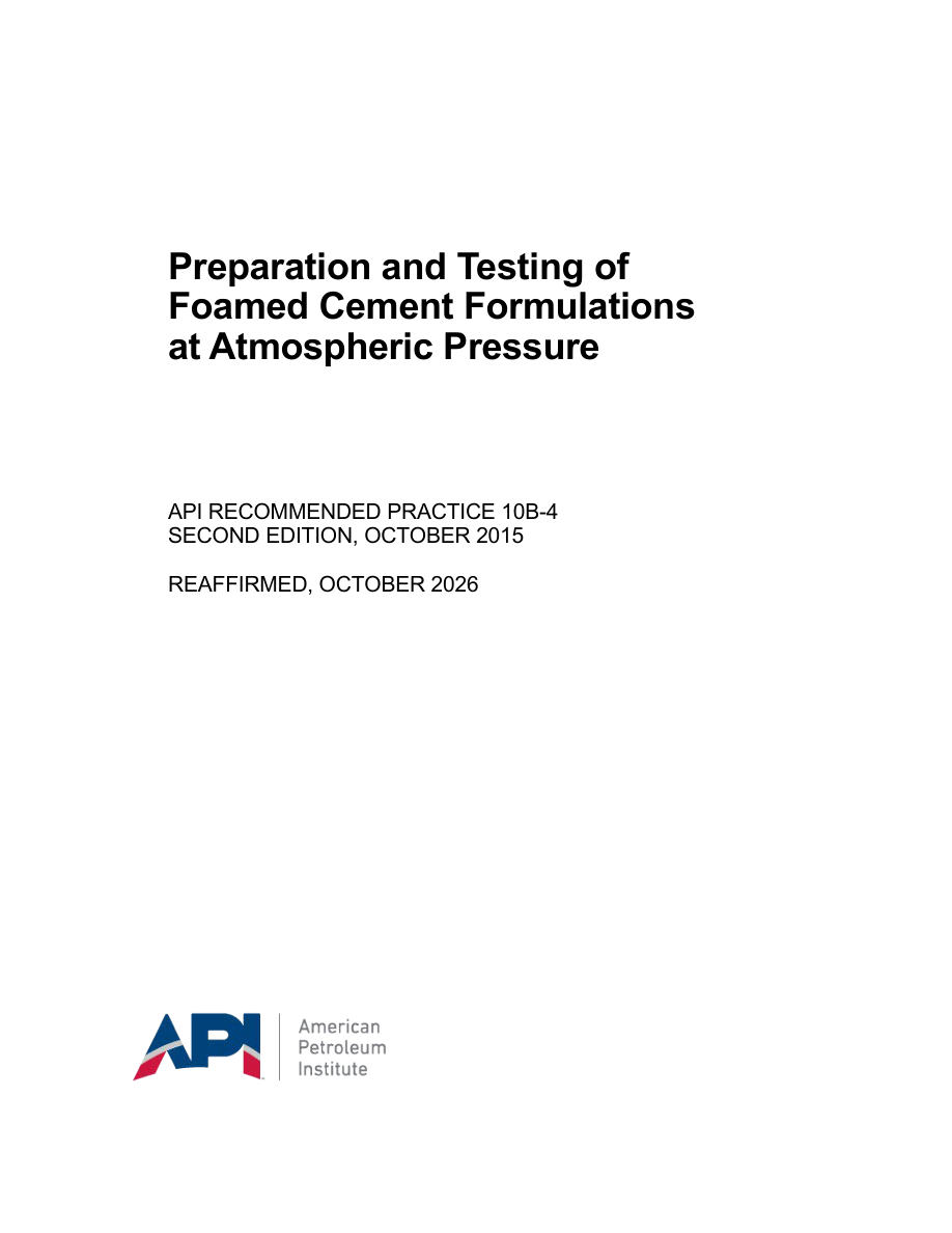 API RP 10B-4 2nd Edition (R2026) PDF Preview