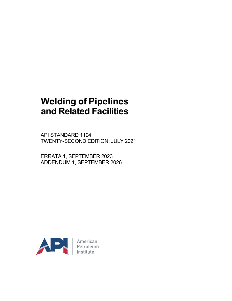 API Std 1104 22nd edition PDF Preview