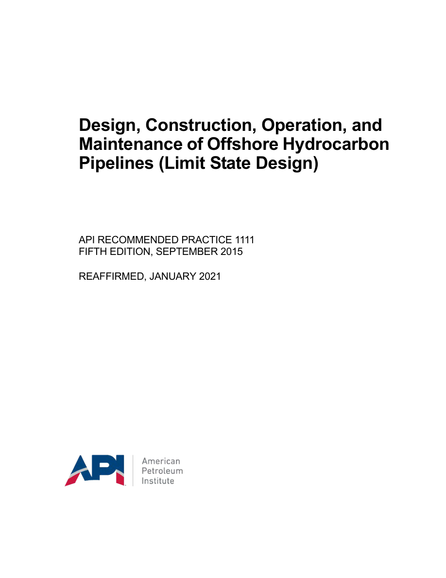 API RP 1111 (R2021) 5th edition PDF Preview