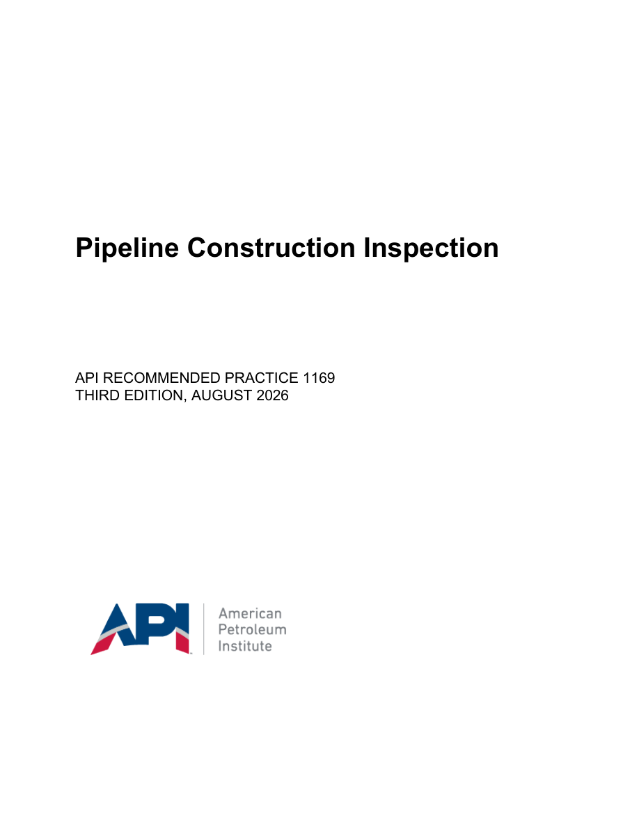 API RP 1169 3rd Edition PDF Preview