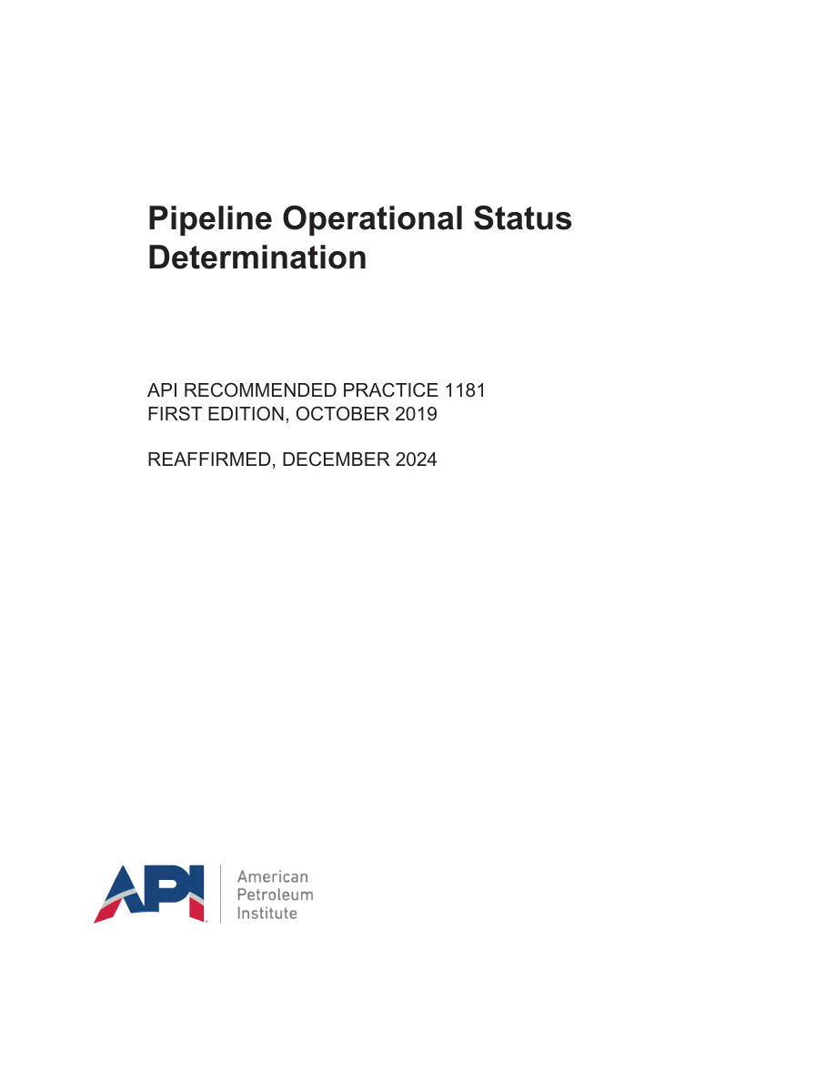 API RP 1181 1st edition PDF Preview