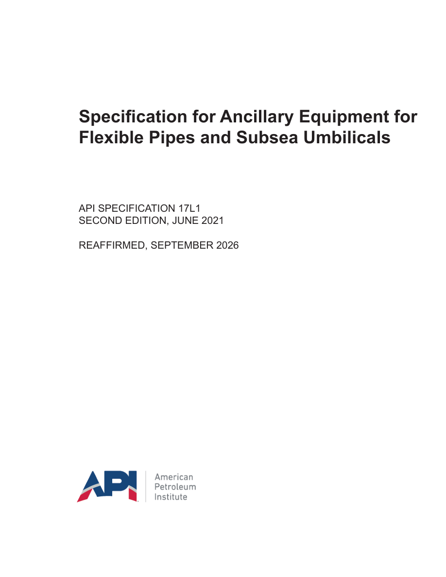 API Spec 17L1 2nd edition (R2026) PDF Preview