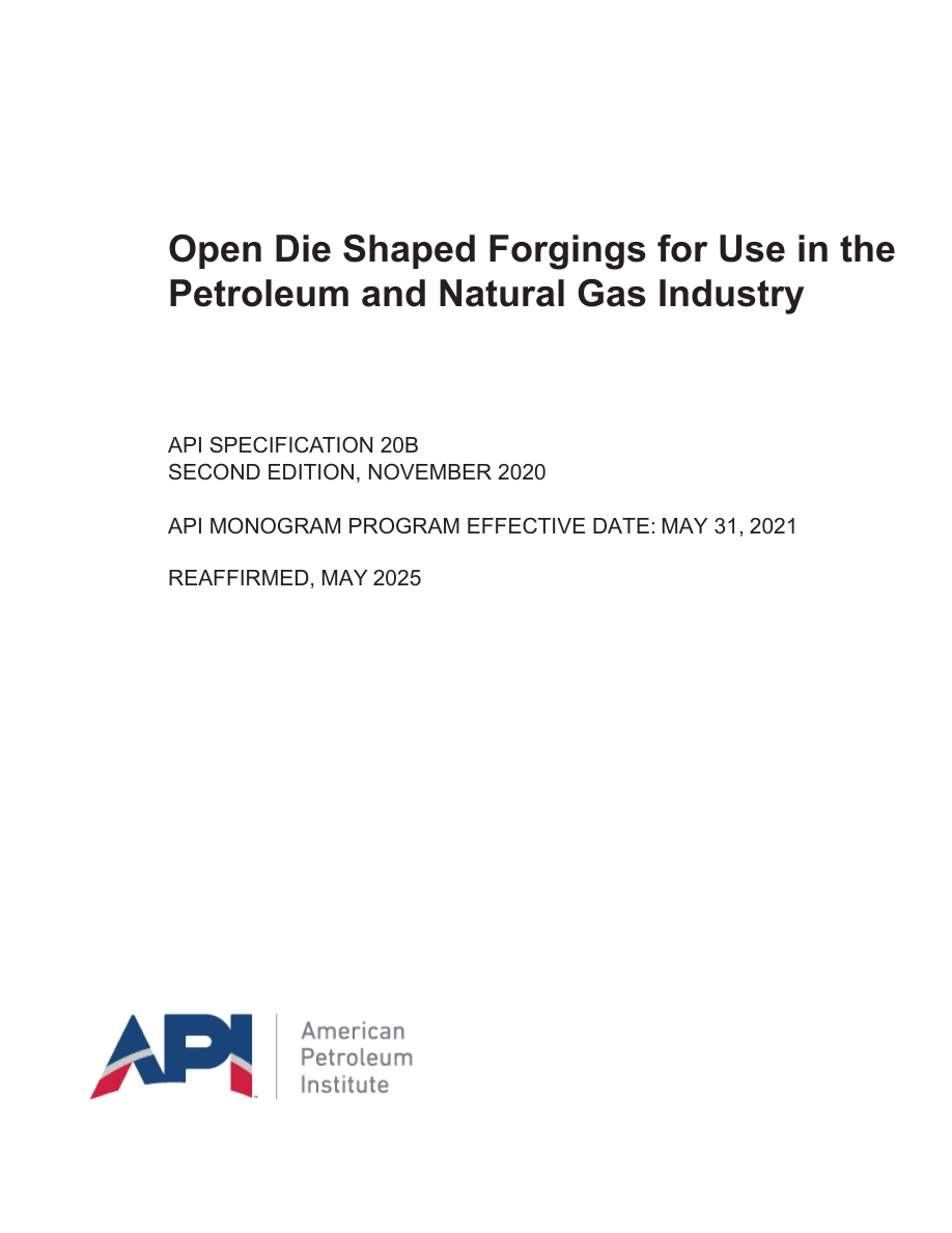 API Spec 20B 2nd edition (R2025) PDF Preview