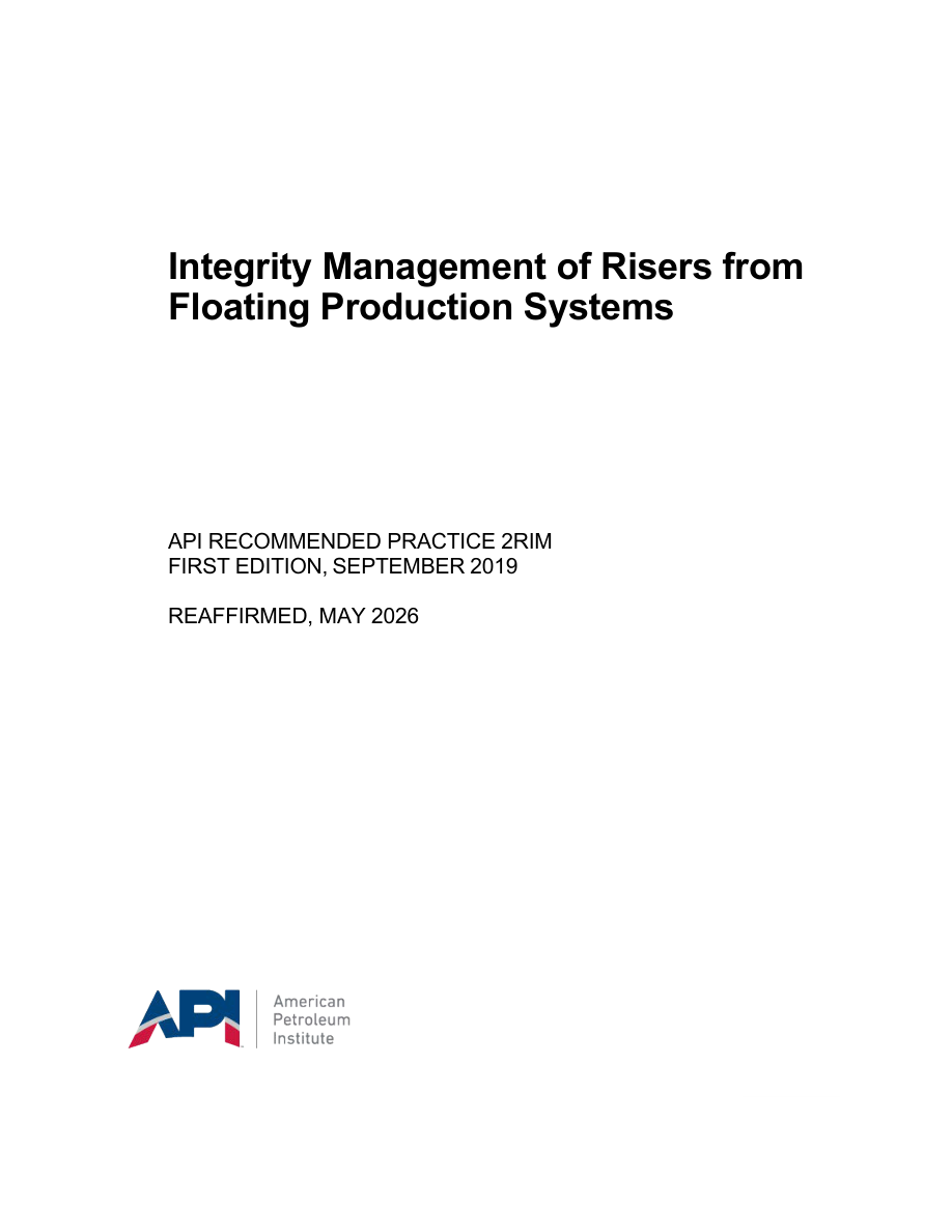 API RP 2RIM 1st edition (R2026) PDF Preview