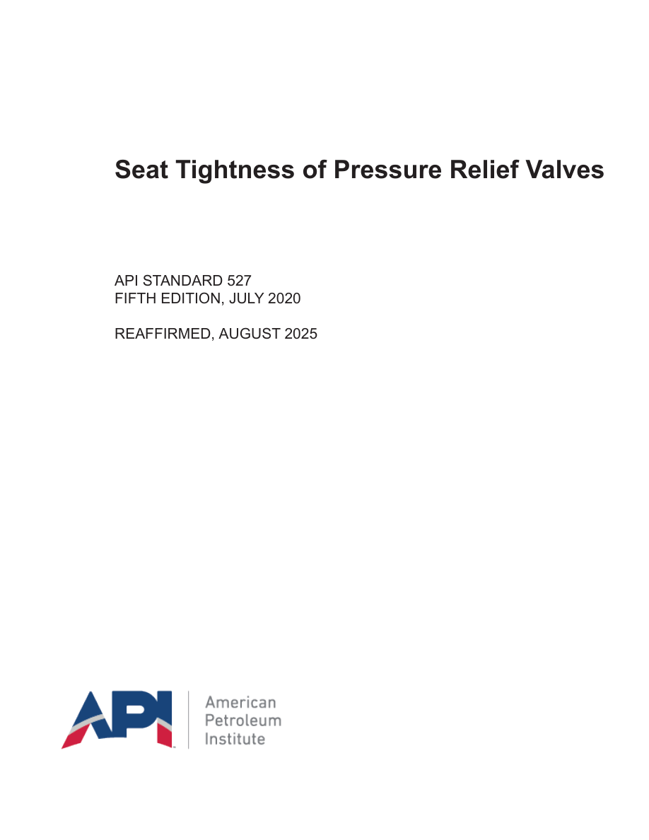 API Std 527 5th edition PDF Preview