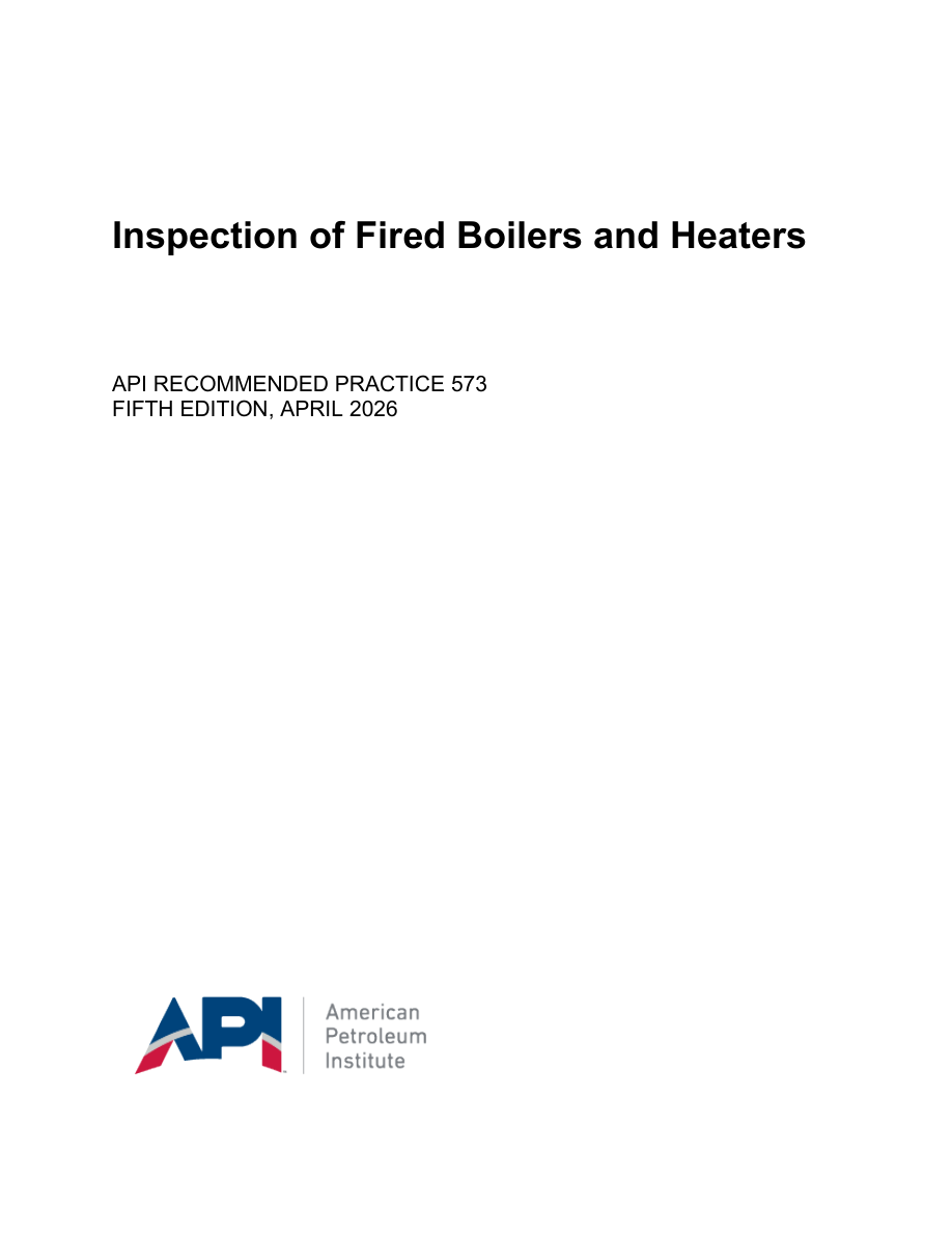API RP 573 5th Edition PDF Preview
