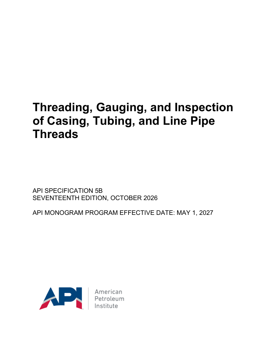 API Spec 5B 17th Edition PDF Preview
