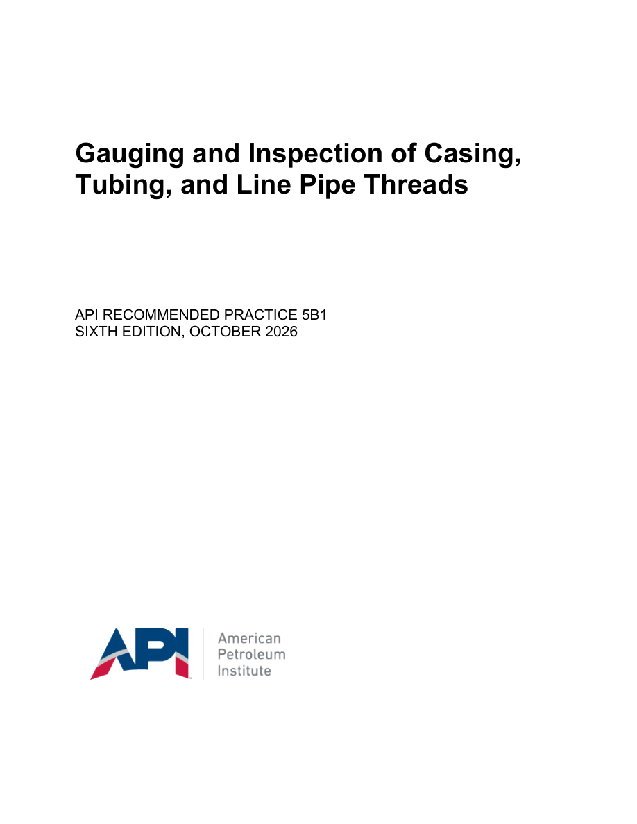 API RP 5B1 6th Edition PDF Preview