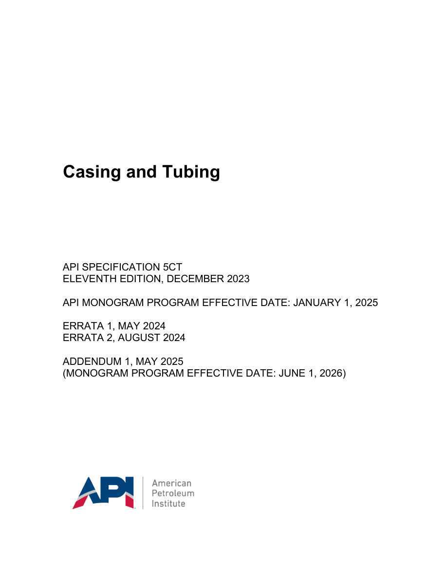 API Spec 5CT 11th edition PDF Preview