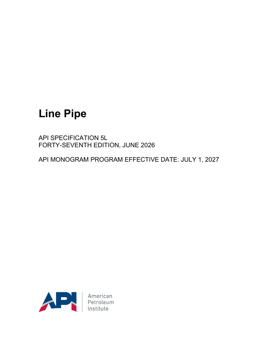 API Spec 5L 47th Edition PDF Preview