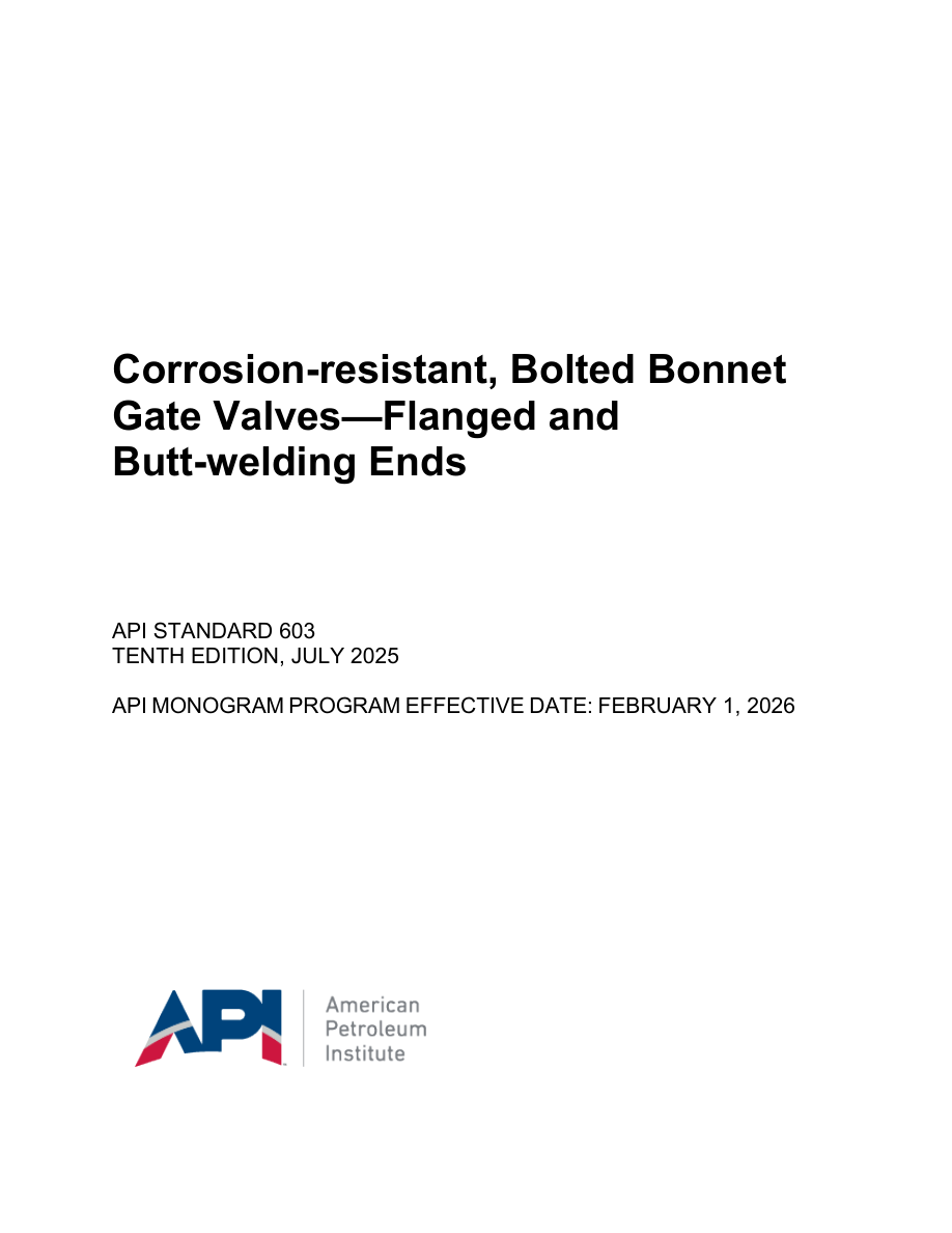 API Std 603 10th edition PDF Preview