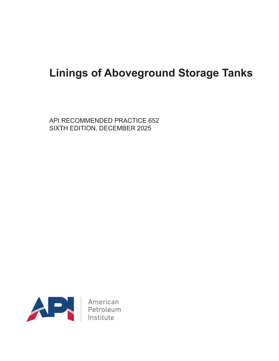 API RP 652 6th Edition PDF Preview