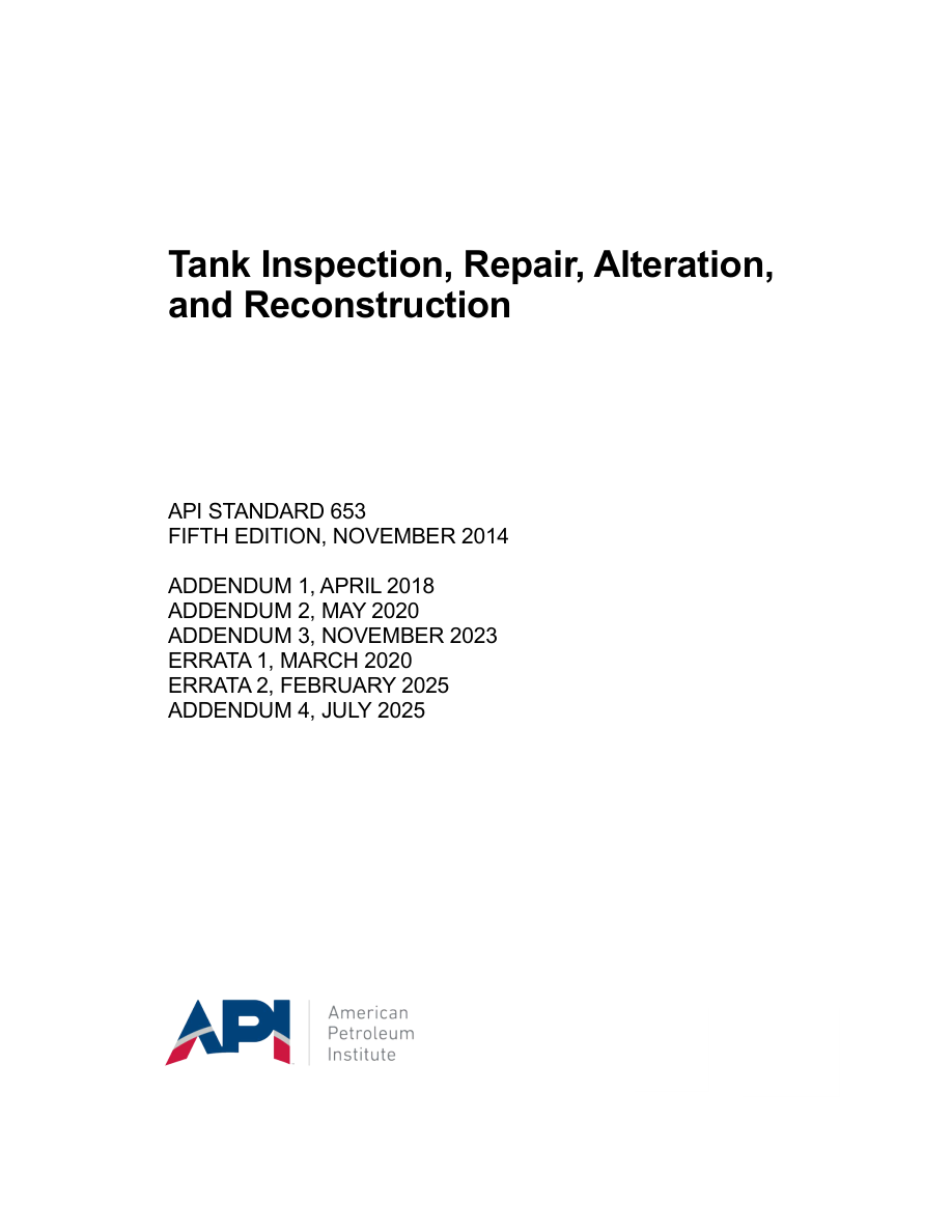 API Std 653 5th edition PDF Preview