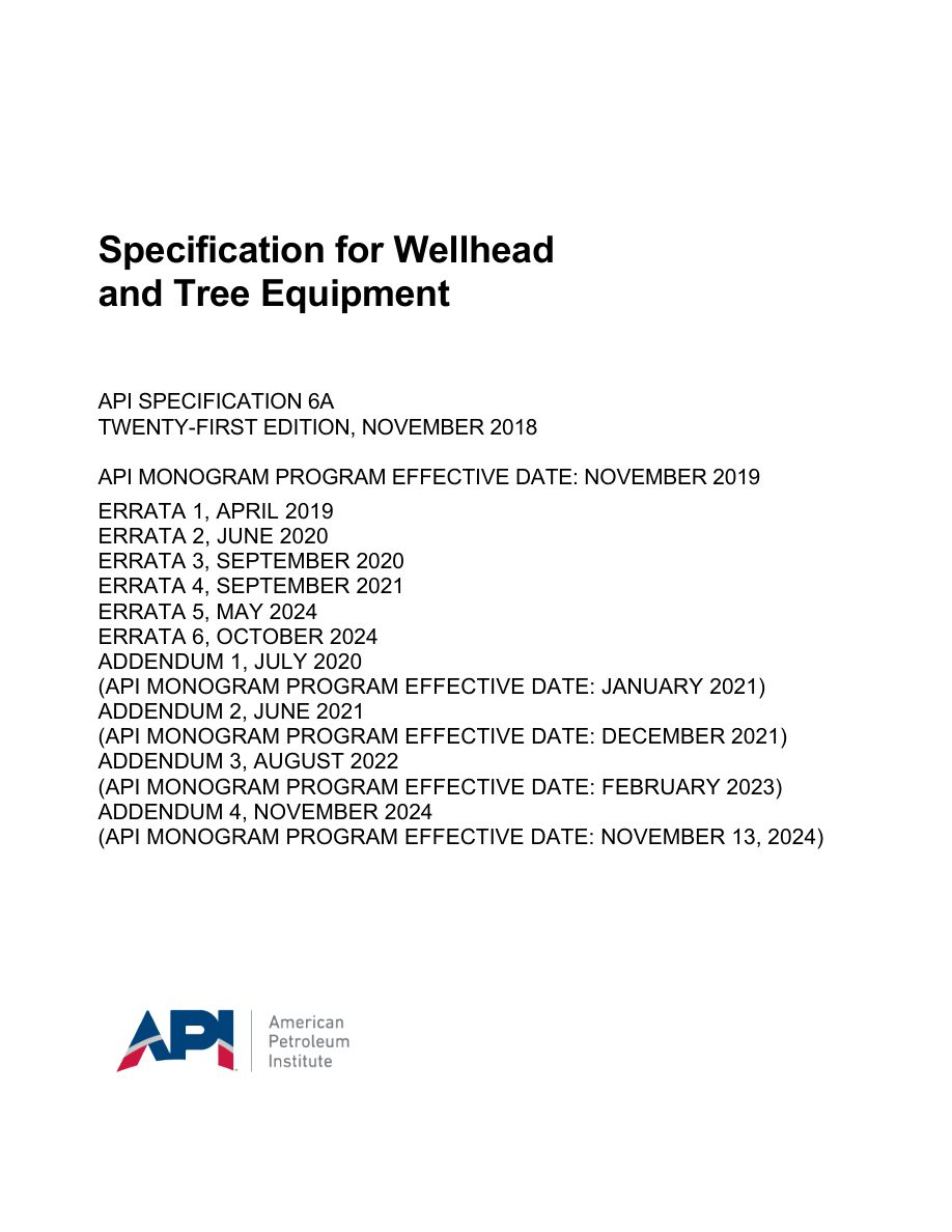 API Spec 6A 21st edition PDF Preview
