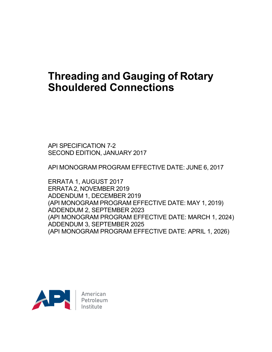 API Spec 7-2 2nd edition PDF Preview