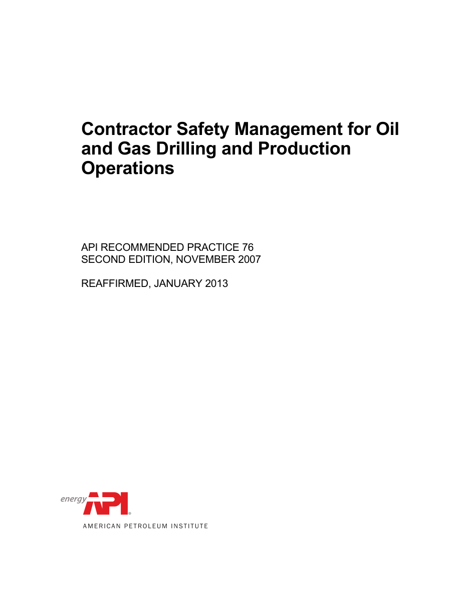 API RP 76 2nd edition PDF Preview