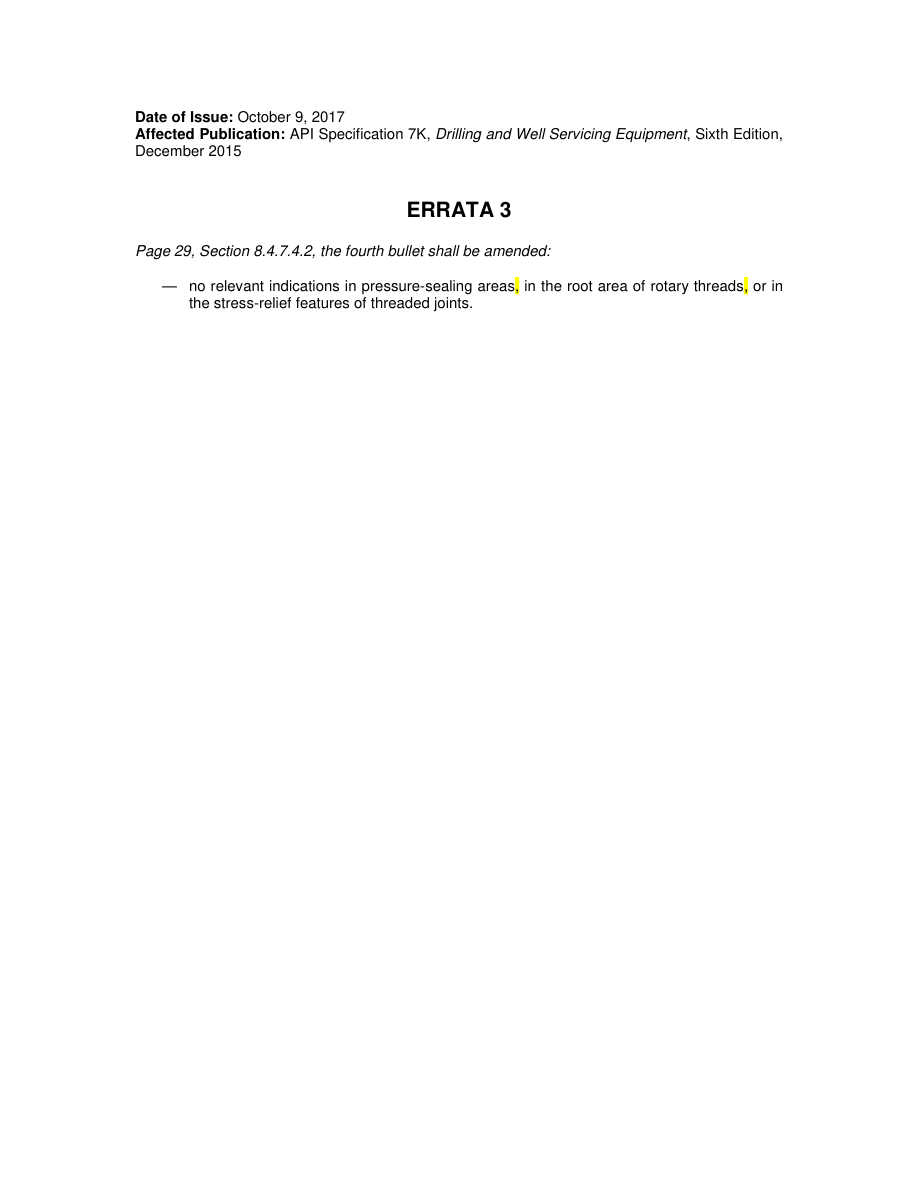 API Spec 7K 6th edition PDF Preview