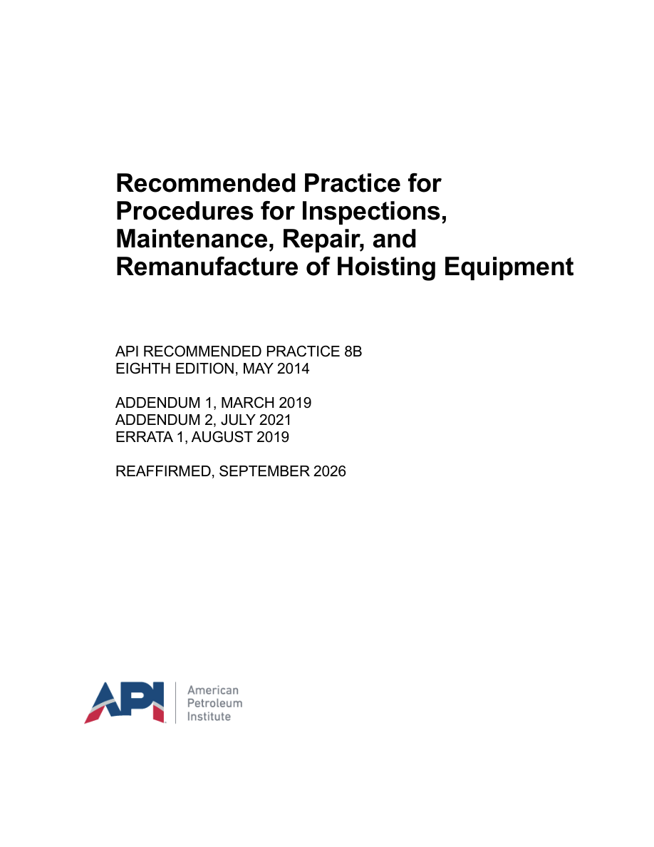 API RP 8B 8th edition (R2026) PDF Preview