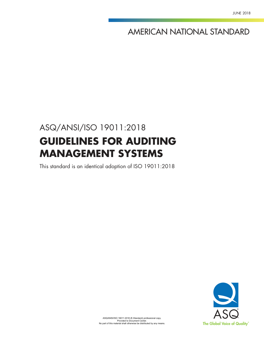 ASQ/ANSI/ISO 19011:2018 PDF Preview