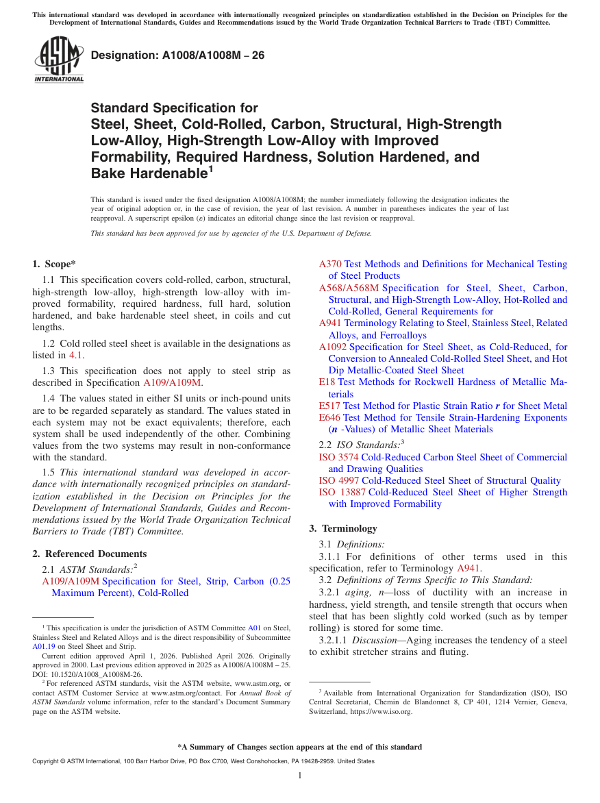 ASTM A1008/A1008M-26 PDF Preview