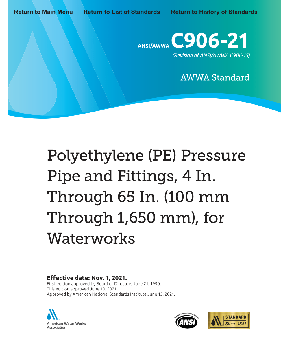 AWWA C906-21 PDF Preview
