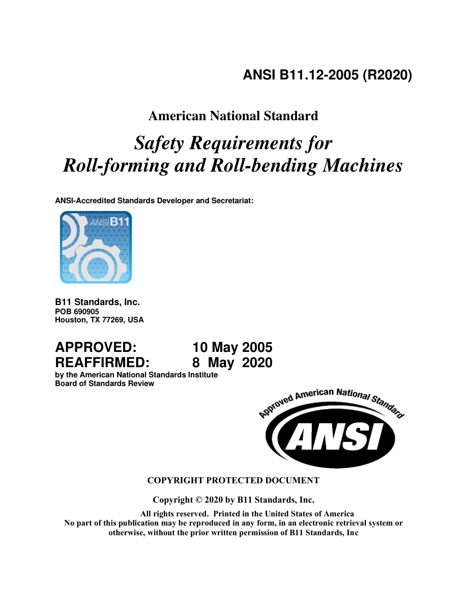 B11 ANSI B11.12-2005 (R2020) PDF Preview