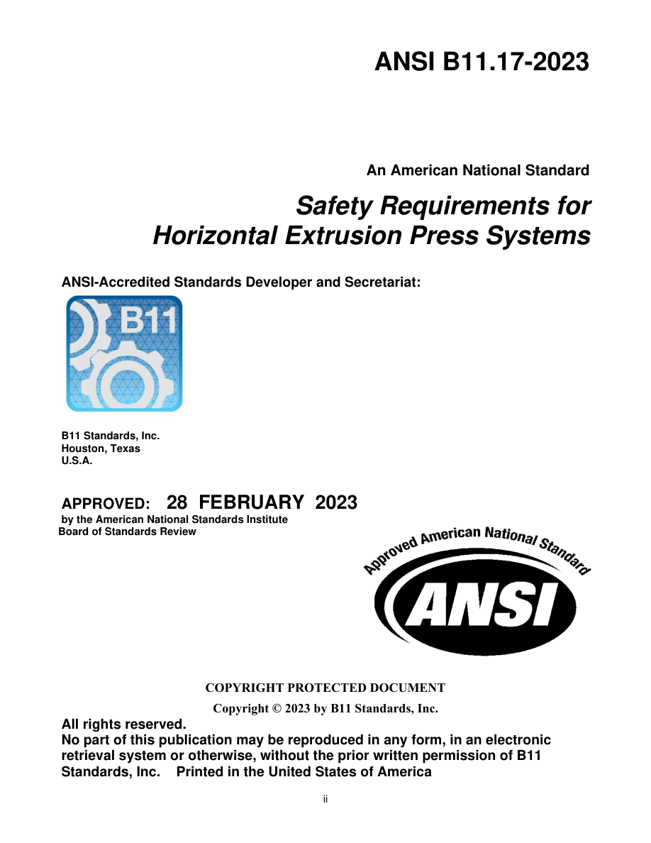 B11 ANSI B11.17-2023 PDF Preview