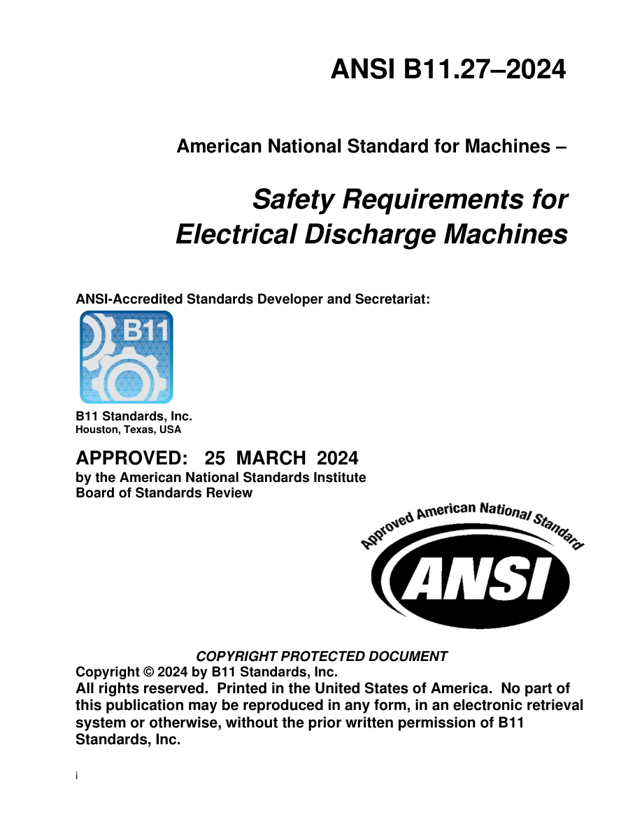B11 ANSI B11.27-2024 PDF Preview