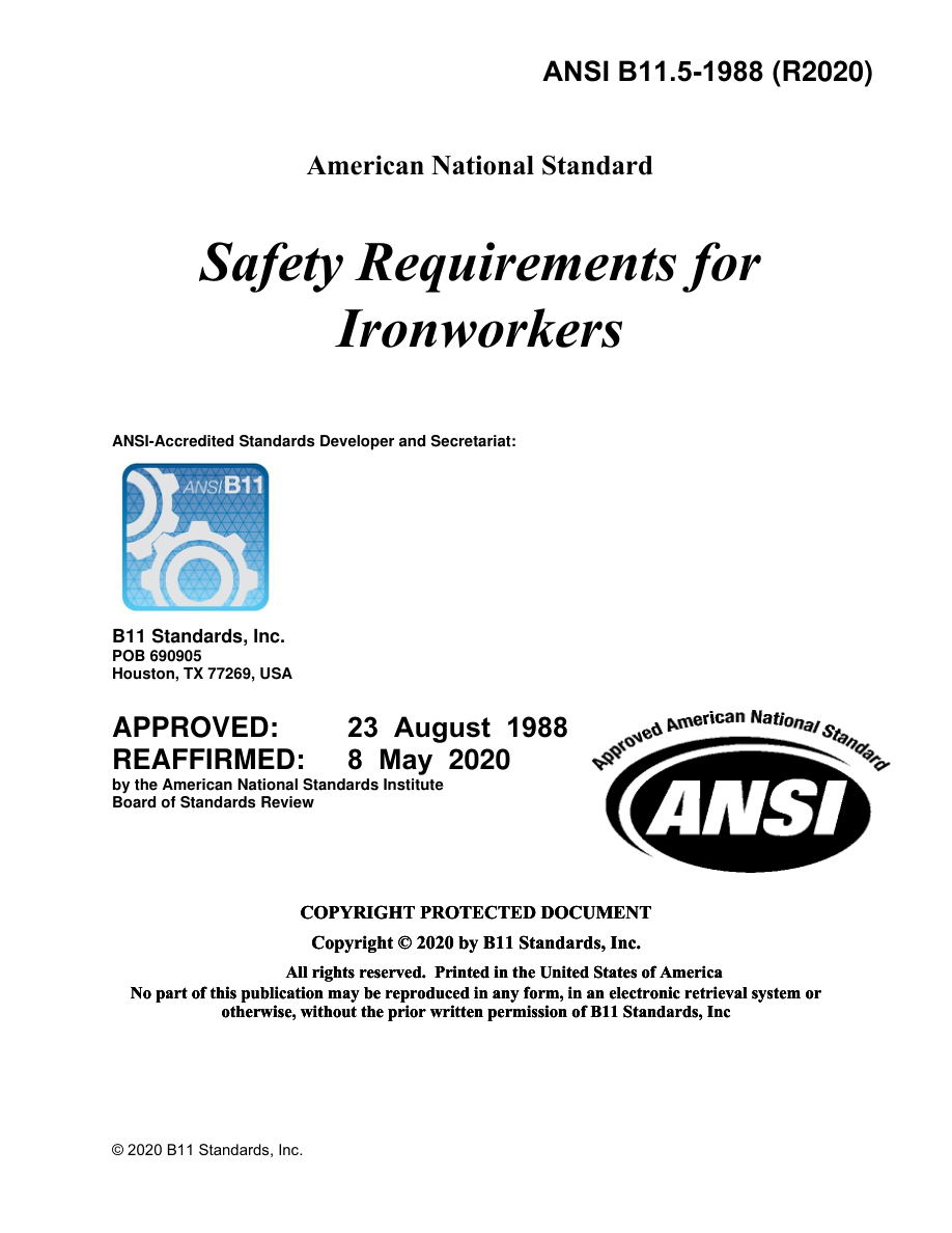 B11 ANSI B11.5-1988 (R2020) PDF Preview