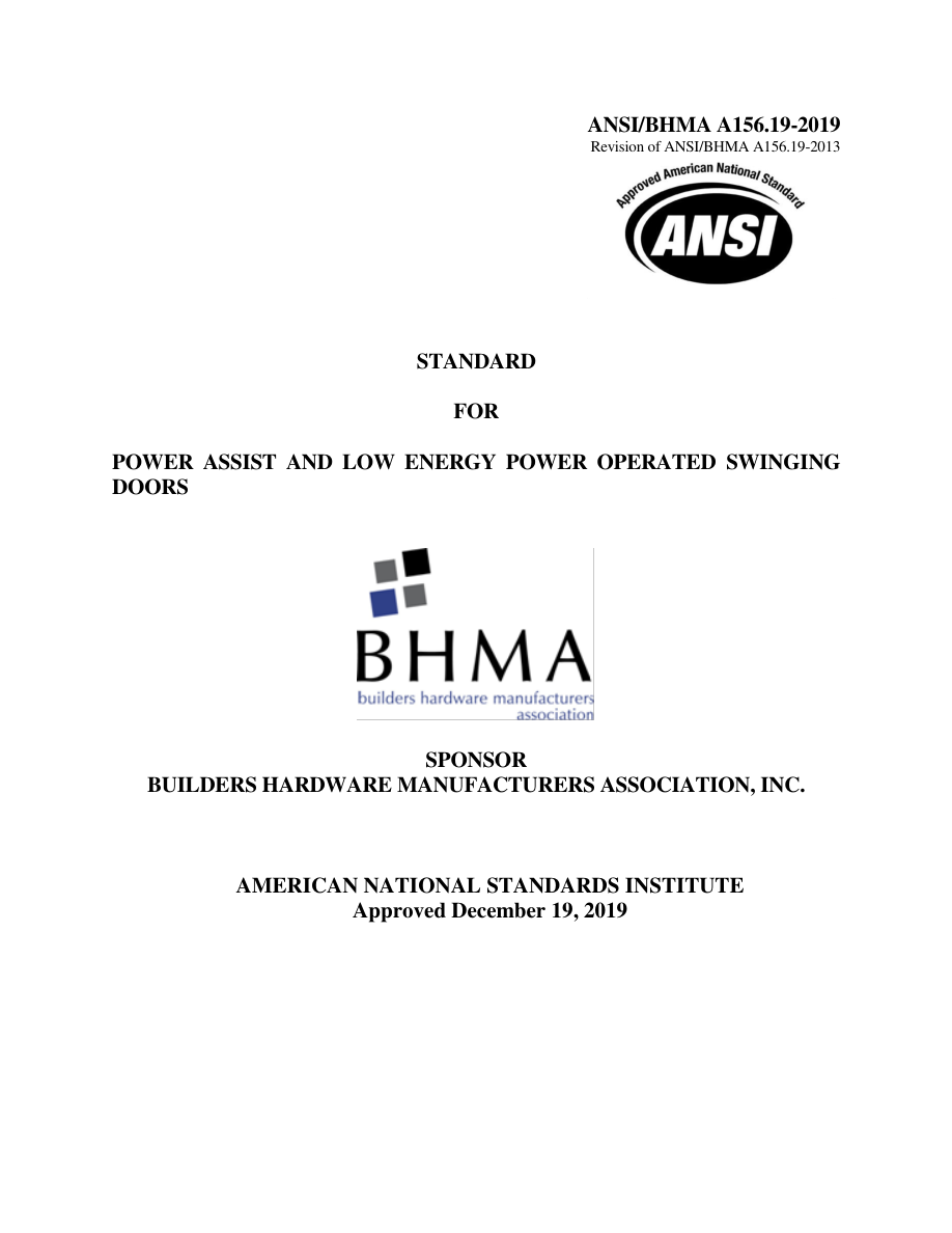 BHMA A156.19-2019 PDF Preview