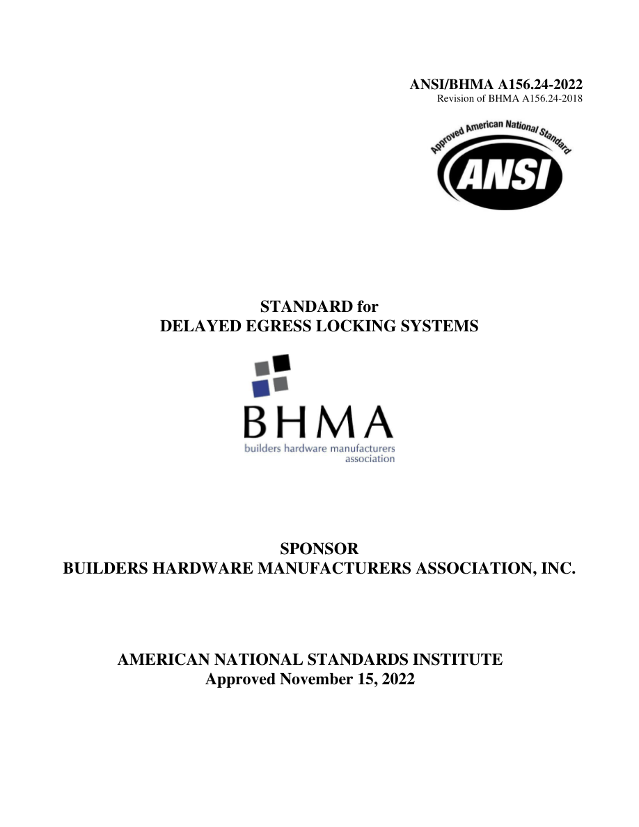 BHMA A156.24-2022 PDF Preview