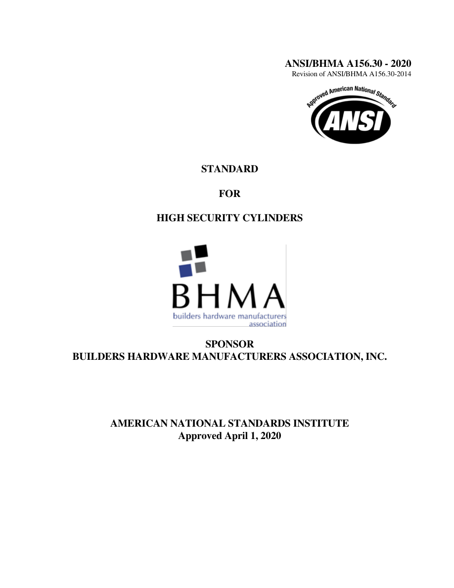 BHMA A156.30-2020 PDF Preview