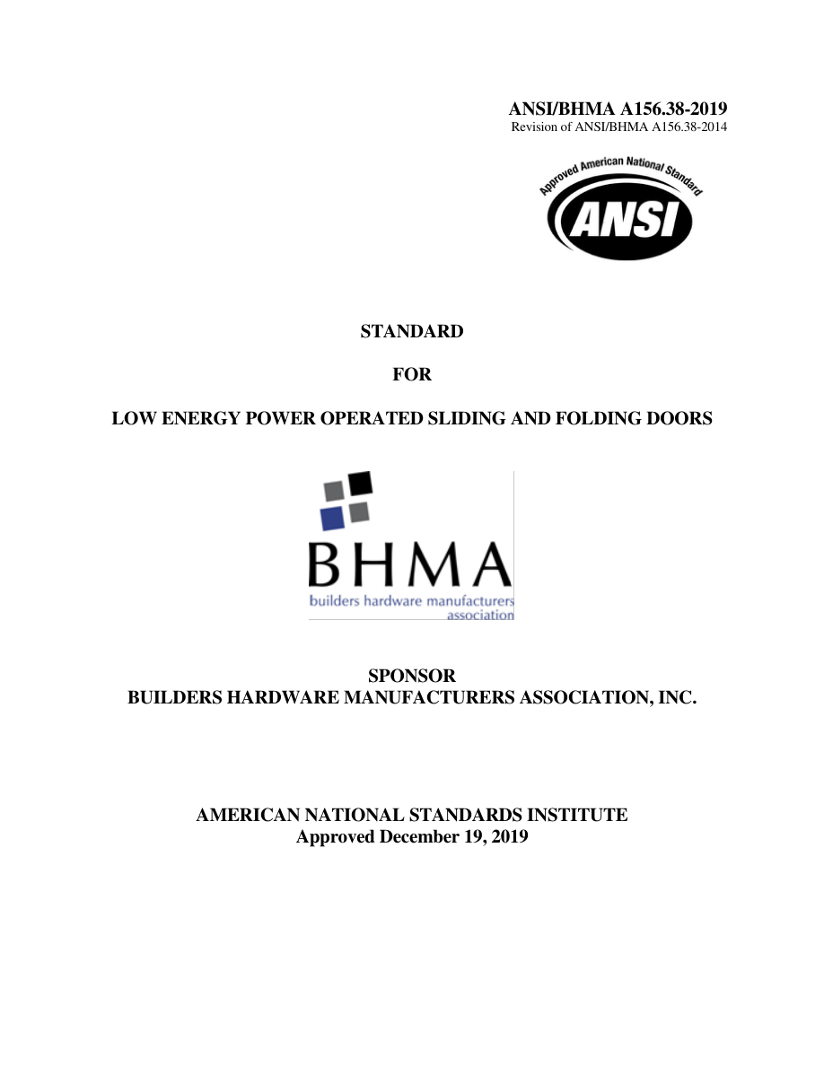 BHMA A156.38-2019 PDF Preview