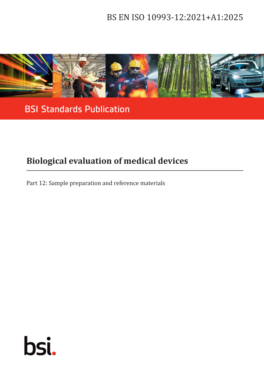 BSI BS EN ISO 10993-12:2021+A1:2025 PDF Preview