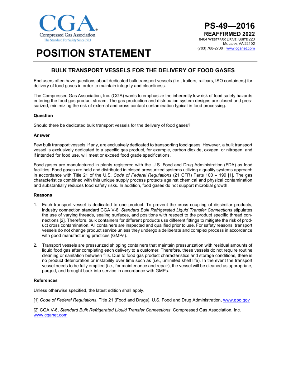 CGA PS-49 1st Edition (R2022) PDF Preview