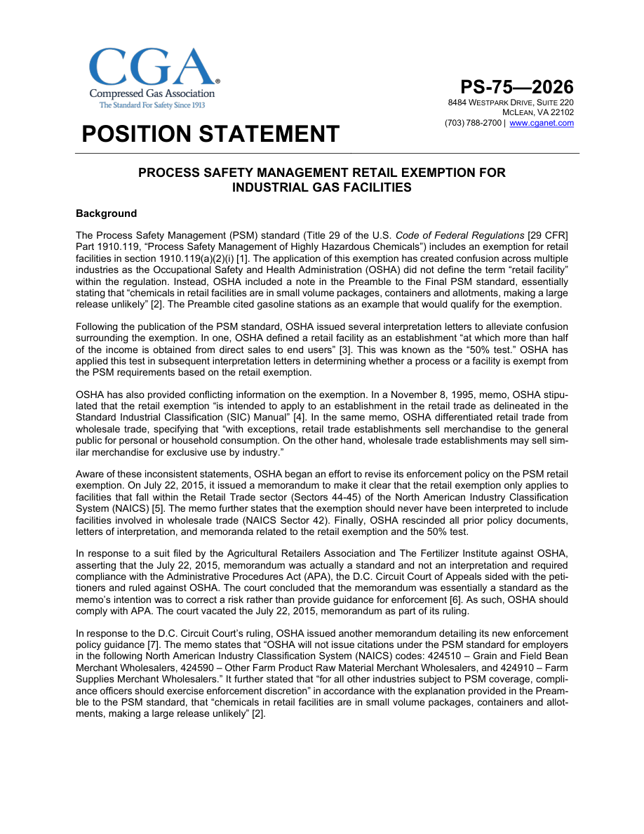 CGA PS-75 1st Edition PDF Preview