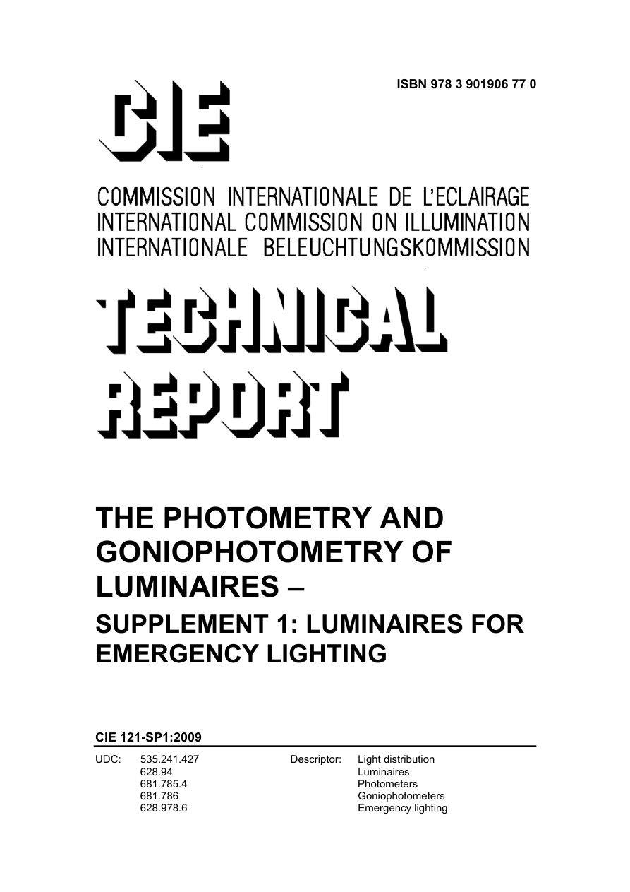 CIE 121-SP1:2009 PDF Preview