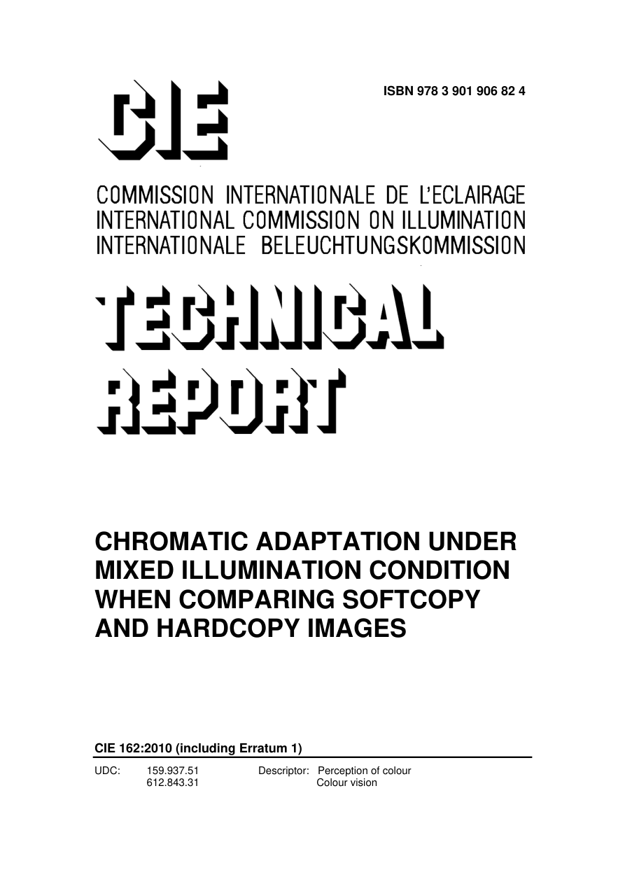CIE 162:2010 (including Erratum 1) PDF Preview