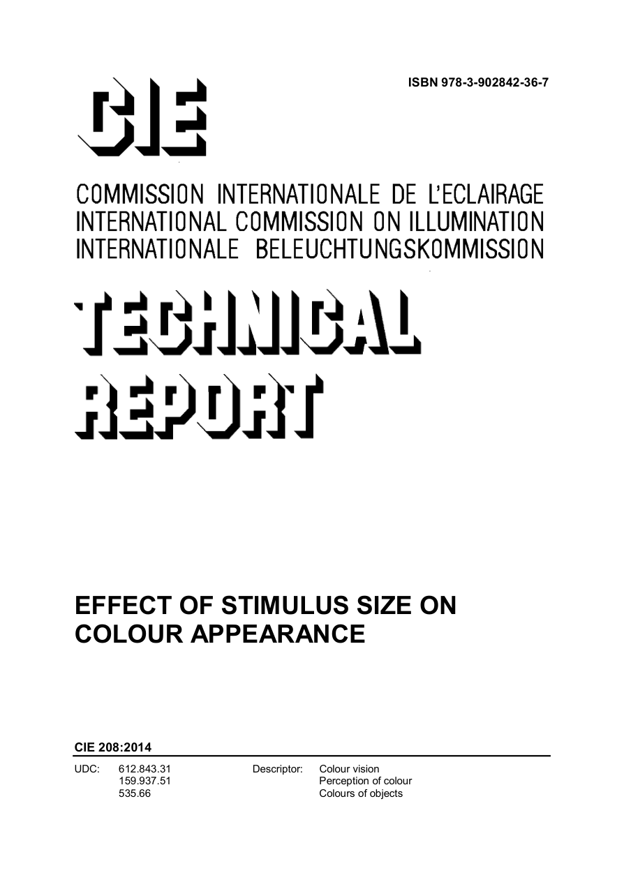 CIE 208:2014 PDF Preview