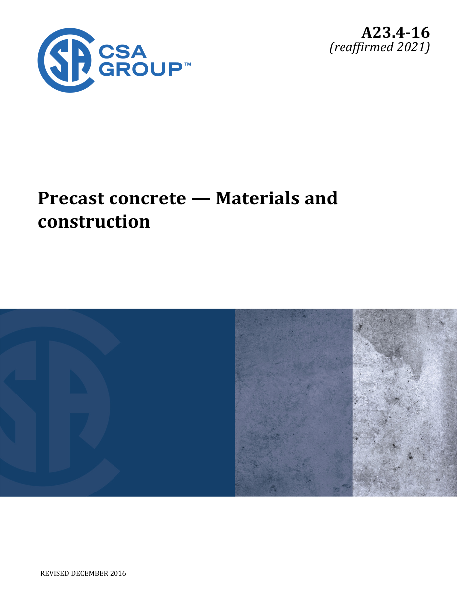 CSA A23.4-16 (R2021) PDF Preview