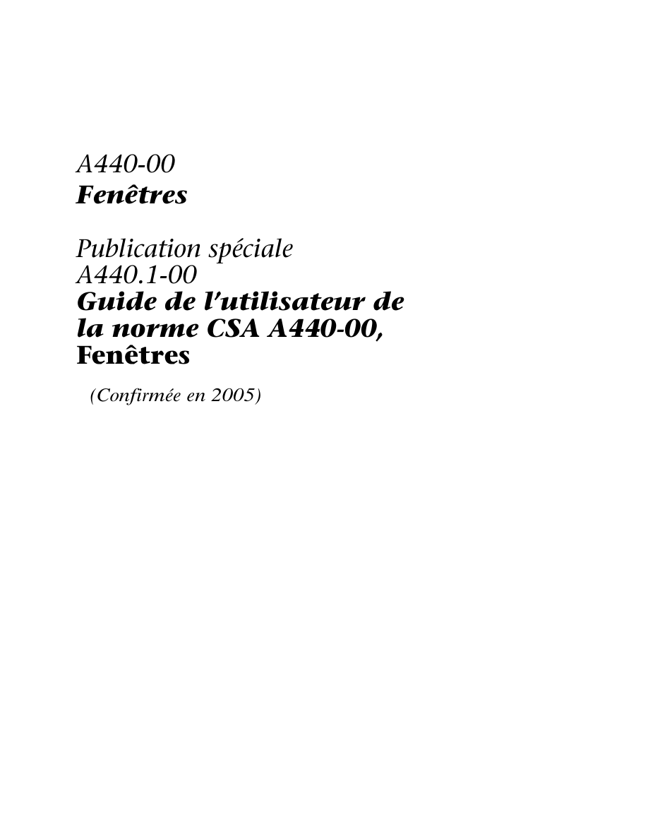 CSA CAN/CSA-A440-F00/A440.1-F00 (C2005) PDF Preview