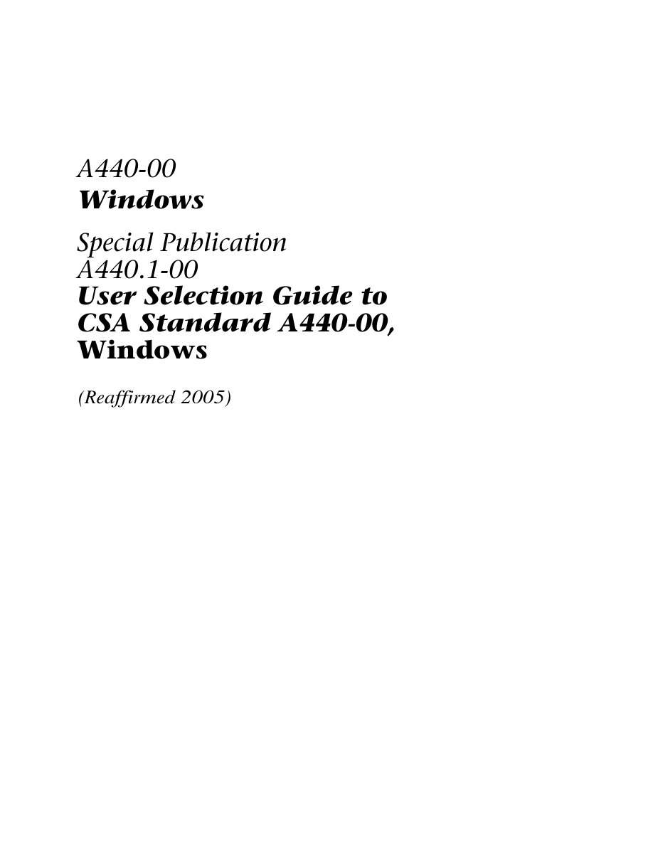CSA CAN/CSA-A440-00/A440.1-00 (R2005) PDF Preview