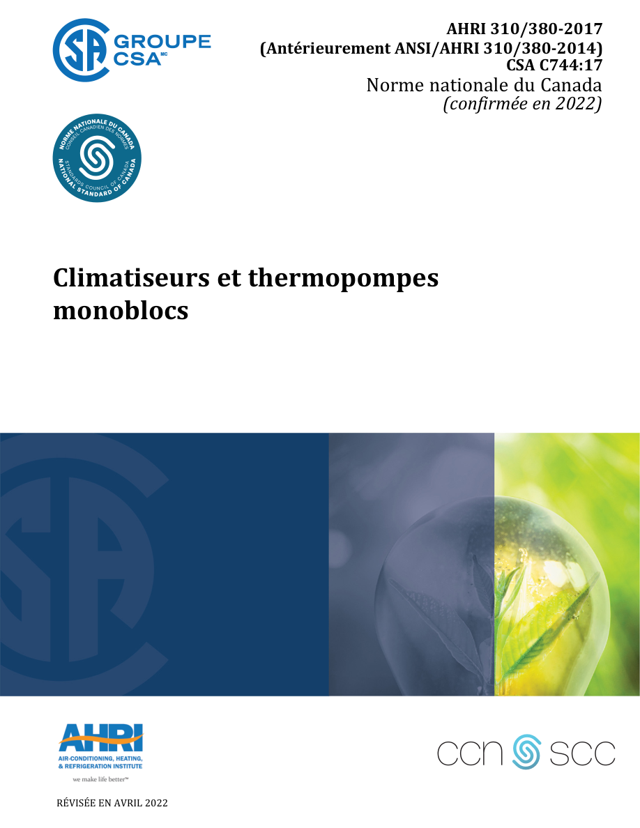 CSA AHRI 310/380-F2017/CSA C744:F17 (C2022) PDF Preview