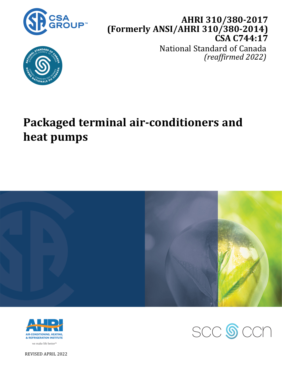 CSA AHRI 310/380-2017/CSA C744:17 (R2022) PDF Preview