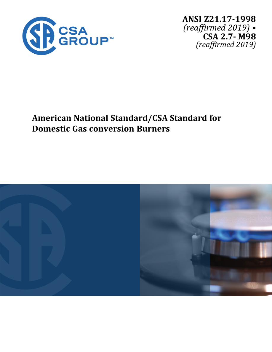 CSA ANSI Z21.17-1998 (R2019)/CSA 2.7-M98 (R2019) PDF Preview