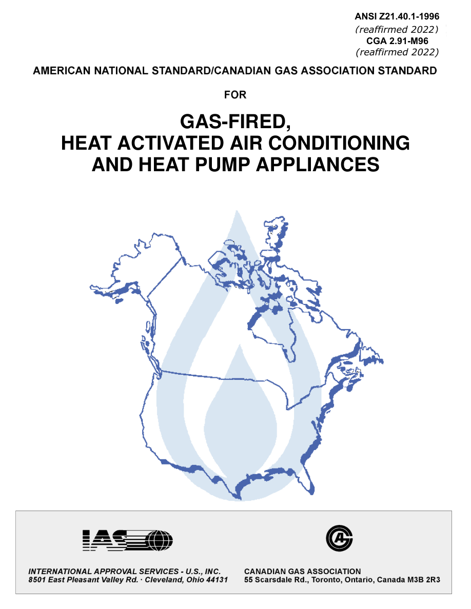 CSA ANSI Z21.40.1-1996 (R2022)/CGA 2.91-M96 (R2022) PDF Preview