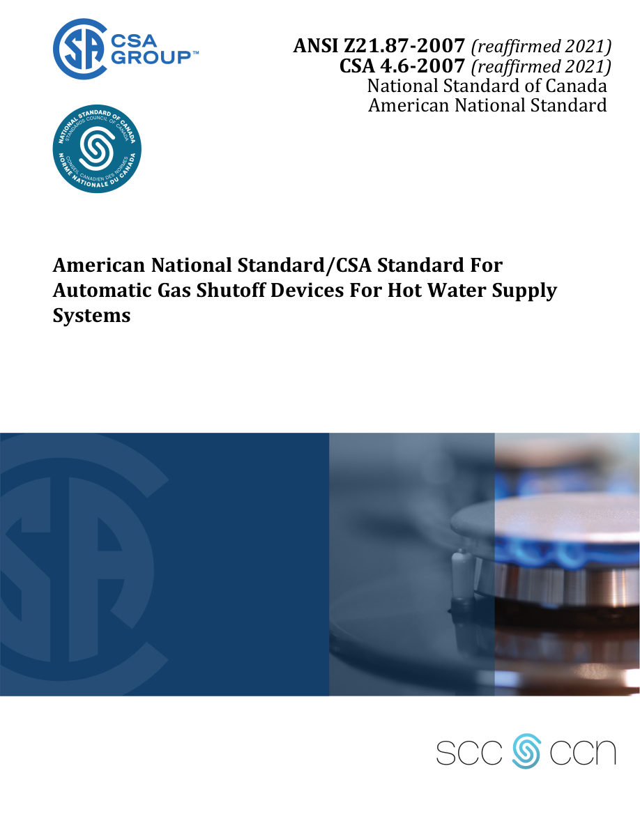 CSA ANSI Z21.87-2007 (R2021)/CSA 4.6-2007 (R2021) PDF Preview