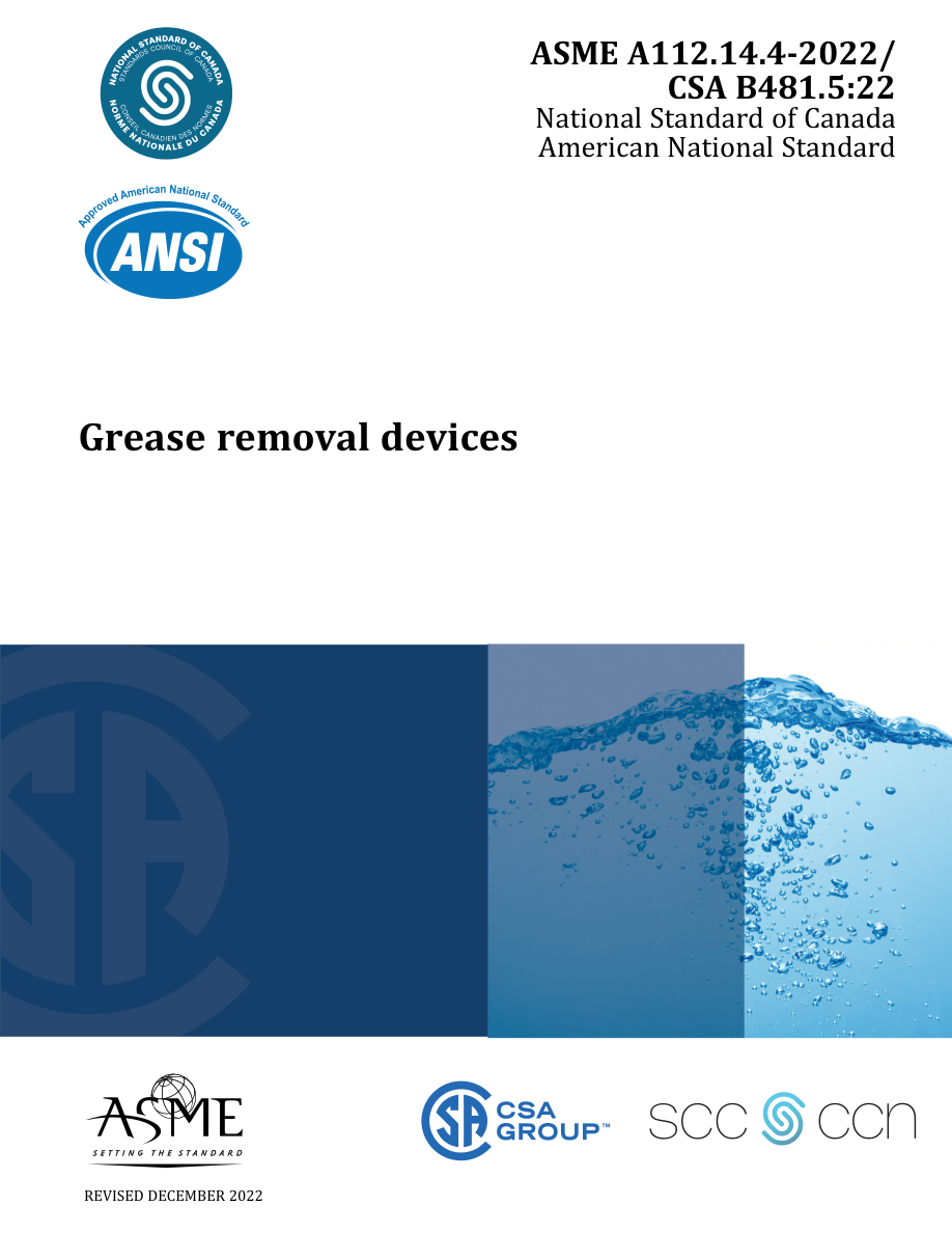 CSA ASME A112.14.4-2022/CSA B481.5:22 PDF Preview