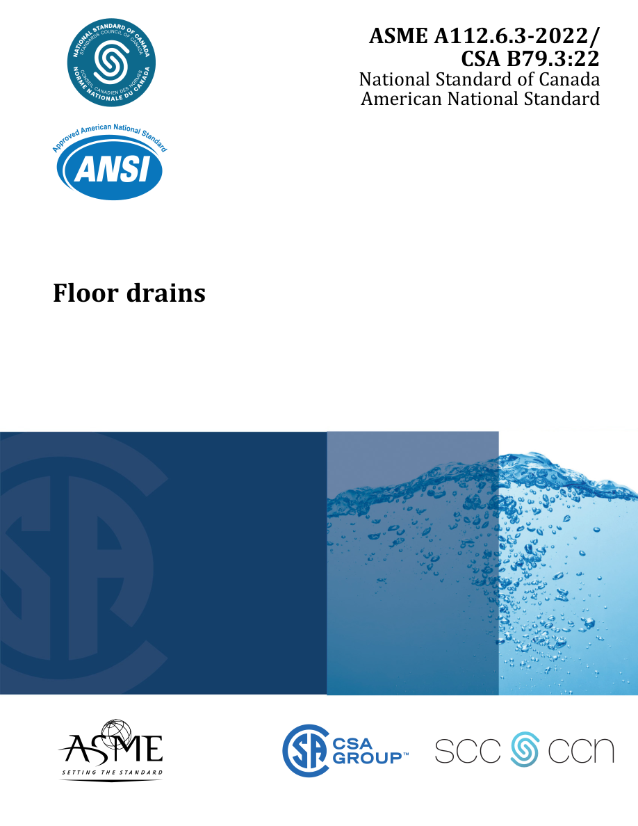 CSA ASME A112.6.3-2022/CSA B79.3:22 PDF Preview